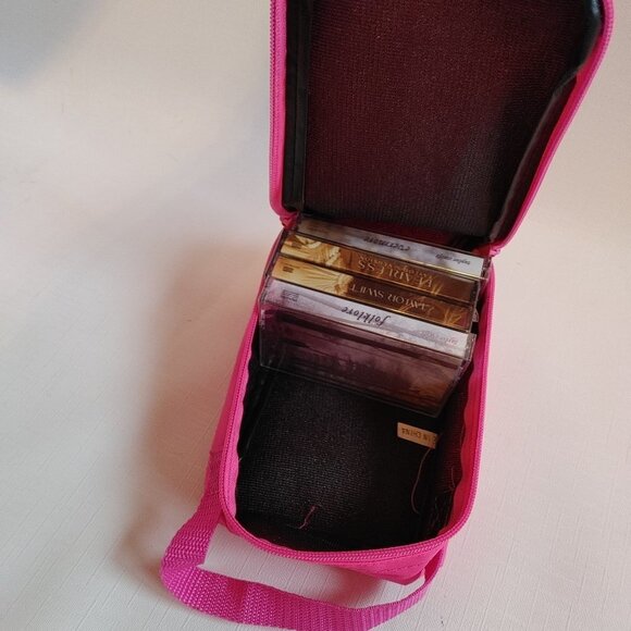 HOT PINK RETRO SONY Cassette Carrying Case Zip Up Pouch - Picture 3 of 4